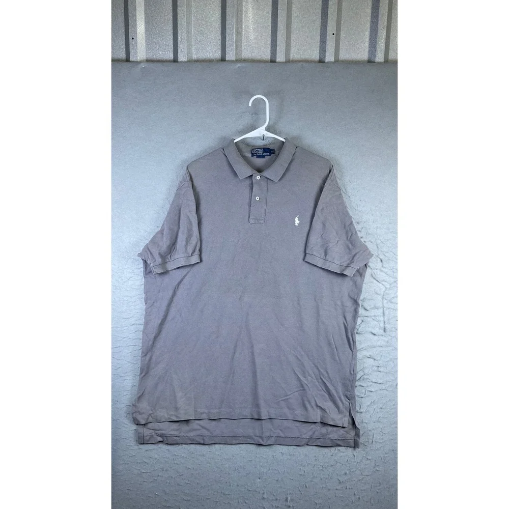 Polo Ralph Lauren Polo Shirt Mens XL Gray Excellent Pique Short Sleeve Pony Logo